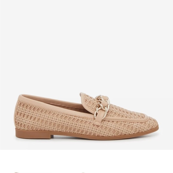 Steve Madden Terrain Loafer Tan 6.5 Chain Detail Woven Slip On Almond Toe - Picture 2 of 16